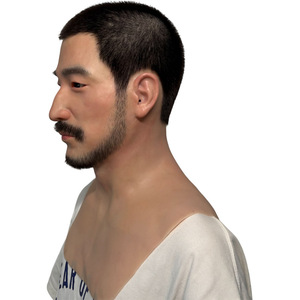 High Quality Custom Realistic Halloween Human Old Men Face Soft Celebrity Silicone Male Mask - Product Image 3