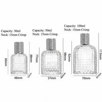 Flacon de parfum de luxe en verre taillé prisme multicolore 30/50/100ml avec bouchon à vis, flacon vide pour fragrance, autocollant personnalisé OEM et coffret cadeau