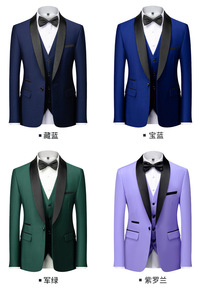 Bộ vest cưới nam, trang phục chú rể màu trắng đỏ, size S-6XL (Áo khoác + Áo ghi lê + Quần), veston lịch sự, thoáng khí, bộ vest 3 mảnh, vest dự tiệc, size lớn - Product Image 4