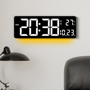 <span class=keywords><strong>Horloge</strong></span> <span class=keywords><strong>murale</strong></span> multifonctionnelle 16 pouces, best-seller transfrontalier, avec affichage RGB changeant de couleur, thermomètre, phases de lune et alarme - Product Image 3