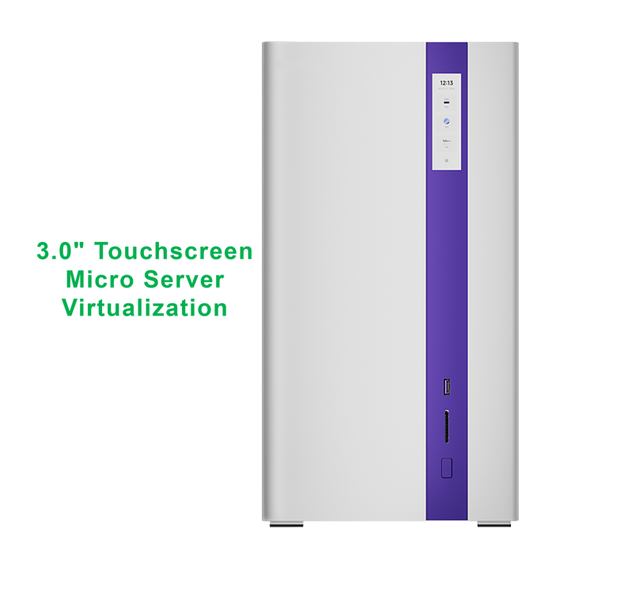 8-Core 8845HS NAS Mini PC 4-Bay HDD Storage Dual 10GbE LAN 96GB DDR5 Micro Server for Private Cloud & Media Server