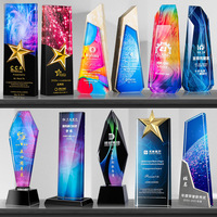 Trofeo de Cristal Transparente Personalizado con Estilo de Arte Popular y Mascota, Regalo Empresarial para Eventos Deportivos de Fútbol, Fútbol Americano y Golf