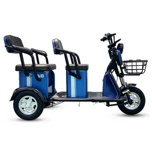 The newly upgraded electric tricycle is an adult tricycle with three wheels on electric pedals