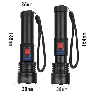 ไฟฉาย LED แบบชาร์จไฟได้ 26 มม. XHP50 ปรับความสว่างได้ อลูมิเนียมอัลลอยด์สำหรับใช้งานกลางแจ้ง พร้อมการชาร์จ USB และจอแสดงผลพลังงาน - Product Image 1