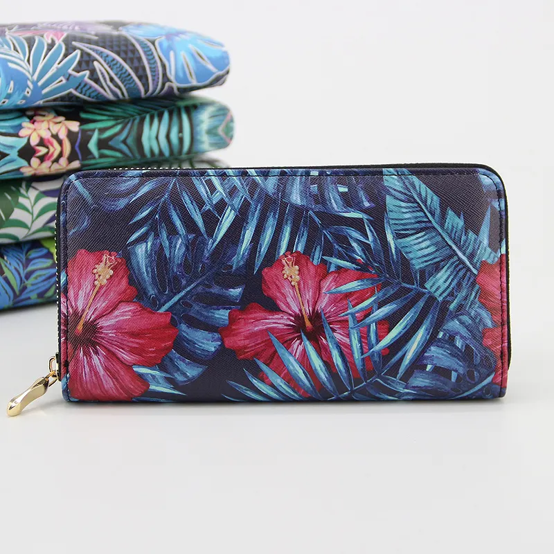 Free sample bag women long wallet fashion custom logo pattern designer wallets for women 2022 hot sale purse girls case