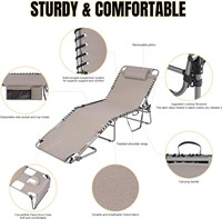 Chaise longue de plage pliante réglable à 5 positions Chaise de bronzage extérieure robuste avec trou pour le visage
