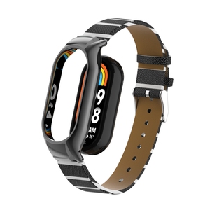 Bracelet en cuir souple universel BEEFLYPOWER Sports Personality avec coque métallique assortie pour Xiao <span class=keywords><strong>Mi</strong></span> <span class=keywords><strong>Band</strong></span> 8/8 NFC - Product Image 6