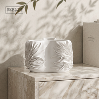 Vase artisanal Merlin Living en porcelaine blanche, vase en carrelage, vase en céramique moderne pour la décoration de la maison, fabrication de la fabrique de céramique de Chaozhou