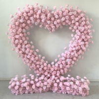 Arche de fleurs artificielles en soie en forme de cœur, personnalisable en usine, de couleur violette F155, de haute qualité, pour la décoration de mariage et de demande en mariage