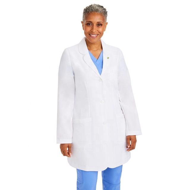 Wholesale Slim-Fit Tailored Lab Coat with Lining Doctors Lab Coat 35 Inch