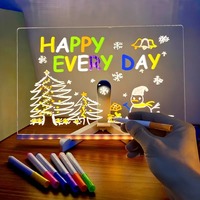 Tableau d'écriture quotidienne à LED transparente en acrylique effaçable à sec, avec éclairage intégré – Nouveauté très prisée