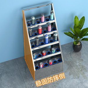 Muebles de Oficina Chenguan, Gabinete para Vasos de Agua de Acero Inoxidable 304, Estante de Almacenamiento de Oficina de 30 Compartimentos y 7 Niveles - Product Image 3