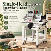 Machine à broder informatisée automatique à une tête pour logos, vêtements plats et casquettes, machine à broder à tête unique 12/15 aiguilles