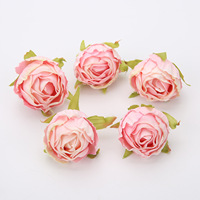 Vente en gros de têtes de roses brûlées en soie têtes de fleurs artificielles en soie pour composition florale à faire soi-même