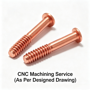 Pièces tournées CNC, vis à filetage partiel en cuivre, rivets en cuivre personnalisés, fixations conductrices électriques - Product Image 1