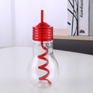 Vaso de Plástico con Forma de Bombilla, Divertido y Colorido, de 600 ml, Transparente, para Bebidas, Café, Jugos, Smoothies, Portátil para Viajes - Product Image 5