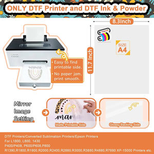 Verytack <span class=keywords><strong>Film</strong></span> de transfert DTF 50 feuilles A4 mat PET impression directe sur <span class=keywords><strong>film</strong></span> pour T-shirts Textile travail Sublimation <span class=keywords><strong>Hack</strong></span> Chine - Product Image 3