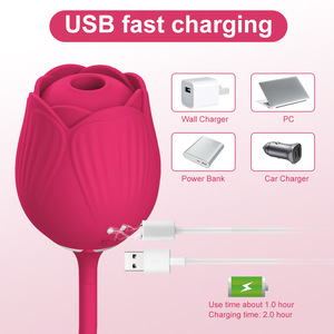 Juguetes Sexuales de Alta Calidad, Vibrador con Forma de Rosa con Lengua para Mujeres, Estimulador de Clítoris y Pezones, Vibrador con Forma de Rosa - Product Image 4