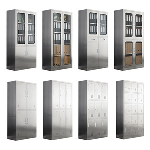 Stainless Steel <b>Locker</b> 3 Floors Multi Door Office <b>Storage</b> Cabinet With Shoe And Clothes Zone - Product Image 2