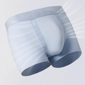 Calzoncillos bóxer para hombre, calzoncillos de ángulo plano transpirables de malla antibacteriana Modal de cintura media para hombre, ropa interior bóxer deportiva de verano - Product Image 3