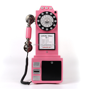 Teléfono Antiguo con Monedas Estilo Europeo, Cabina de Fotos, Cabina Telefónica, Teléfono con Libro de Visitas de Audio, Color Rosa para Bodas - Product Image 1