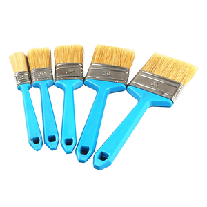 Brocha de pintura industrial DIY con mango de madera y <span class=keywords><strong>cerdas</strong></span> de poliéster, compatible con OEM, para paredes y marcos planos, todos los tamaños, para pulido - Product Image 4