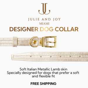 ชุดปลอกคอหนังสีทองอิตาลีและสายจูง fabluc ของขวัญสำหรับคู่รัก-ฮาร์ดแวร์เคลือบทองและปลอกคอสุนัขหนังแท้ - Product Image 5