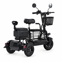 Tricycle électrique pliable portable YR-FB Mini à 3 roues, batterie au lithium 400W, moteur à moyeu arrière, capacité de 200 kg pour personnes âgées et enfants