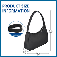 Mini sac à bandoulière personnalisé pour femmes sac en croissant en nylon sac à bandoulière sous les bras sacs à main petit sac fourre-tout boulette Hobo pour femmes