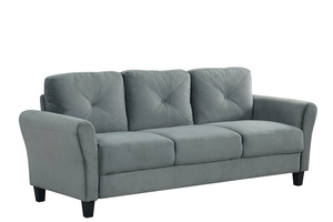 Custom 3 <strong>Piece</strong> Sofa <strong>Set</strong> in Light Grey Polyester Fabric with Cushions Backrest 3-Seater Sofa and <strong>2</strong>-Seater Sofa <strong>Couches</strong> <strong>Set</strong> - Product Image 6