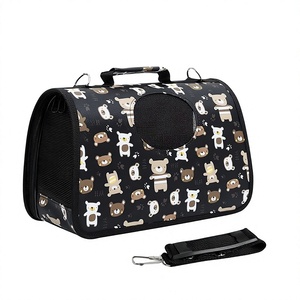 Tas Jinjing Hewan Peliharaan Lipat Motif Kartun, Ransel Perjalanan Anjing dan Kucing dari Bahan Nilon, Dapat Dibawa di Tangan atau Selempang untuk Perjalanan Luar Ruangan - Product Image 4