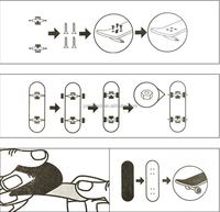 Rampe de planche à roulettes de petit doigt d'obstacle de triangle en bois personnalisé pour le jeu de table de touche