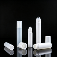 Vente en gros de flacons de parfum vides en plastique PP de 10 ml et 20 ml, emballage cosmétique avec bille roulante en plastique et métal