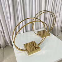 Supports de fleurs de table de mariage détachables à double cercle, cercles en métal doré, centre de table pour la décoration d'événements