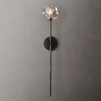 RHOEM Applique Murale en Verre Transparent Grand Modèle Boule de Cristal K9, Lampe Murale de Chevet, Lampe de Chambre, Décoration Intérieure de Luxe