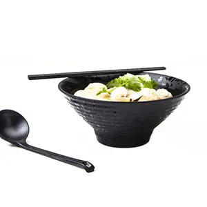 Japanese Style Soup Ramen Bowls Dinnerware Set for Restaurant with Chopsticks, Ladle Spoons Set and Large Bowl for Ramen, Pho,