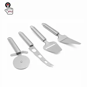 Küche Lebensmittel qualität Edelstahl Pizza Zubehör 4 Stück Käses ch neider Messer Pizza Rad Spatel Set