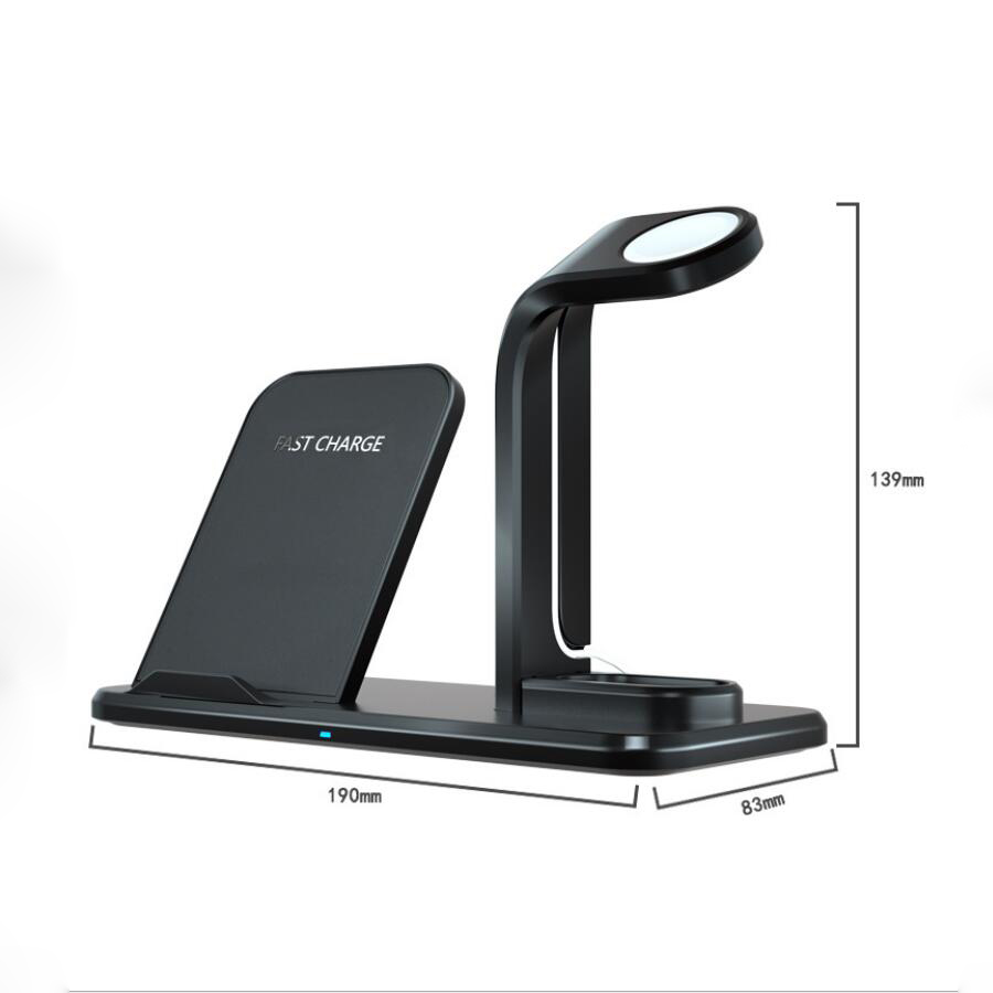 Беспроводная зарядная станция 3 в 1, 10 Вт, подставка для быстрой зарядки для iPhone 12/12 Pro/12 Pro Max
