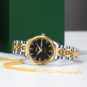 Montre à quartz authentique pour femme, montre en acier inoxydable avec accents de diamants, montre décontractée et professionnelle étanche - Product Image 1