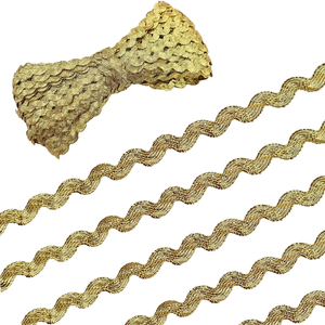 Rick Rack Wave Bending Fringe <strong>Trim</strong> Gold Lace Ribbon <strong>RIC</strong> <strong>Rac</strong> <strong>Trim</strong> Metallic for Sewing Clothes Gift Wrapping Home Party Decoration - Product Image 4