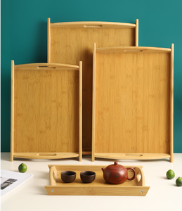 Natural Bamboo Serving <b>Tray</b> With Cutout Handles Rectangle Bamboo <b>Tea</b> <b>Tray</b> Food Serving Platter For Hotel Restaurant Coffee <b>Tray</b> - Product Image 4