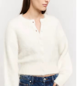 Fabricant de cardigans OEM ODM, cardigan en <span class=keywords><strong>laine</strong></span> d'<span class=keywords><strong>alpaga</strong></span> tricoté sur mesure, cardigan en tricot brossé <span class=keywords><strong>pour</strong></span> femmes - Product Image 5