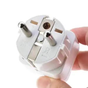 Us To Eu Plug Adapter Universal To Germany EU Plug Adapter 16A Type-F Schuko Round 2 Pins US AU UK To European Travel Conversion Plug