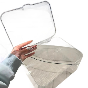 Transparent Flip Top <b>Storage</b> Box With Lid Dustproof <b>Acrylic</b> Cosmetic Organizer For Desktop Home Use - Product Image 3