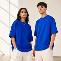 Kaos Oversize Katun Murni 230gsm Berkualitas Tinggi, O-neck Unisex Kasual Sehari-hari Lengan Pendek, Kaos Pria Drop Shoulder