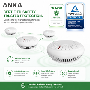 Détecteur <span class=keywords><strong>de</strong></span> <span class=keywords><strong>fumée</strong></span> sans fil interconnecté certifié TUV et Activfire ANKA AJ-762, conforme aux normes EN14604 et AS3786 - Product Image 5