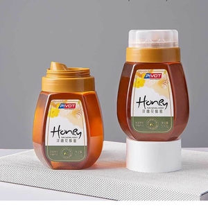 Nhà Máy Bán Buôn Nhựa Trong Suốt Mật Ong Container Đôi Bìa 300G 500G 1000G Mật Ong Jar Bao Bì Chai - Product Image 3