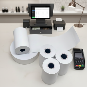 <span class=keywords><strong>Papel</strong></span> Térmico Impermeable <span class=keywords><strong>de</strong></span> Primera Calidad, Rollo <span class=keywords><strong>de</strong></span> 80x80mm para Cajas Registradoras POS - Product Image 1