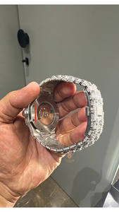 Montre pour homme en diamant moissanite, bijoux hip-hop brillants et étincelants, disponible à la vente - Product Image 3