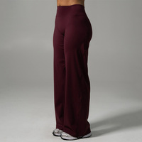 Leggings de yoga sculptants pour femme, coupe droite, avec logo personnalisé, extensibles dans quatre directions, respirants, doux, à jambes larges et effet froncé aux fesses